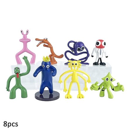 8-pak Rainbow Friends Figurer Legetøj Gyser Spilfigurer Model Dukker Kage Dekorationer Fest Tilbehør Børnegaver
