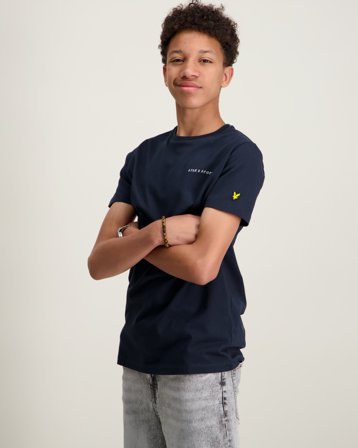 Lyle & Scott Script Embroidered T-shirt Blauw T-shirts Jongens - Kids Brand Store