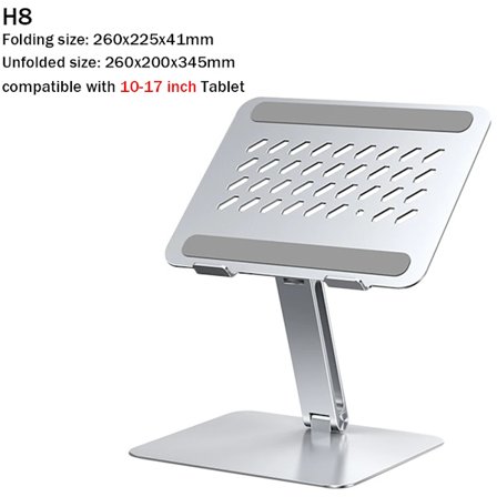 H06 Tabletstander i aluminiumslegering, skrivebordsstander, 360° rotation, justerbar højde i flere vinkler, sammenklappelig holder til Xiaomi iPad~