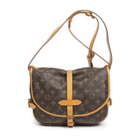 Louis Vuitton Vintage, Pre-owned Saumur 30 Monogram Messenger Bag Bruin, Dames, Maat:ONE Size,brass