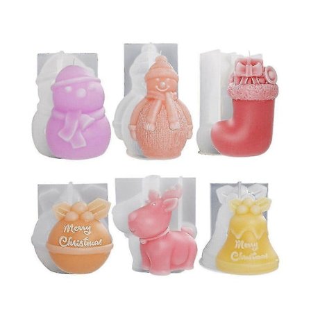 DIY Juleklokke Elg Strømpe Snemand Silikoneform Resin Lys Støbeform -a-YuJia