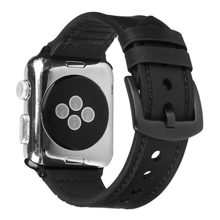 Läderarmband Apple Watch 42/41/40/38 mm - Svart