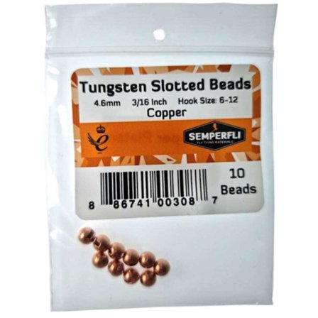 Semperfli Tungsten Slotted Beads 3,3mm - Copper