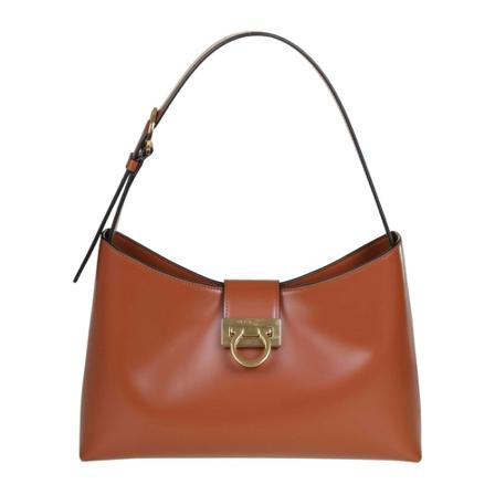 Salvatore Ferragamo, trifolio s shoulder bag Bruin, Dames, Maat:ONE Size
