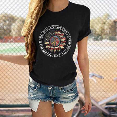 Kortärmad T-shirt Dam Med Rund Hals