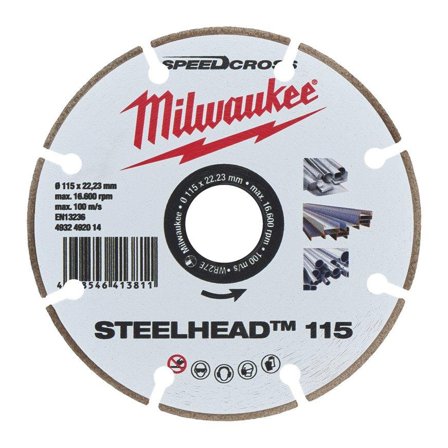 Milwaukee Speedcross Steelhead Diamantkappeskive Ø115 mm, Maskintilbehør & forbruk