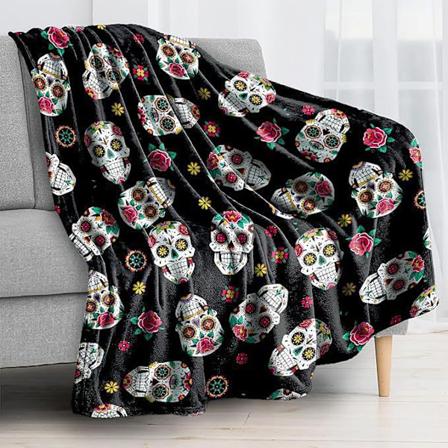 Halloween-teppe - Mykt Halloween-teppe - Koselig flanell grå Halloween-dekorasjon for fest sofa seng stue 50"x60"" Stil 26"