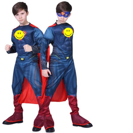 Halloween muskelkostyme Cosplay barnekostyme Avengers Anime-kostyme (muskel nytt trykk superman) L