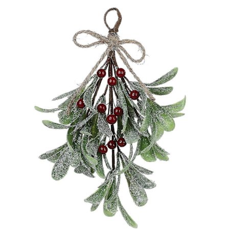 Falsk Mistelten Dekoration Dekorativt Ornament Buket Robust Rød/hvid 23cm Pålidelig Julefest Dekoration