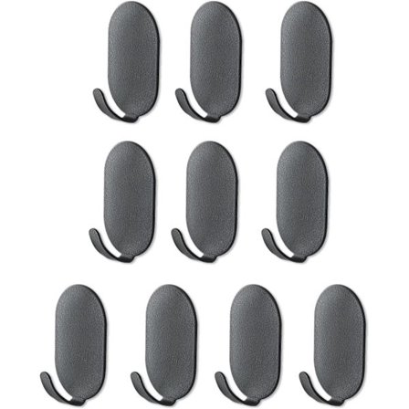 10 stk. sorte selvklæbende, kraftige vægkroge - sømfri væg