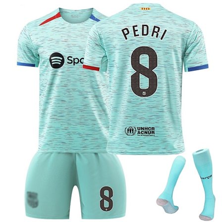 Mens/Kids 2024 Nya Fotbollströjor FCB #8 PEDRI Fotbollströjor Mode Sport T-shirt Grön