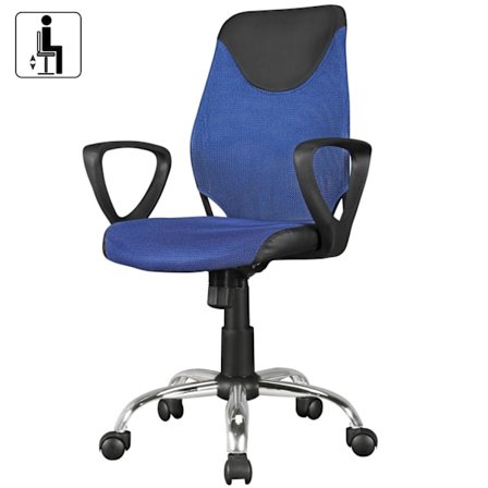 Rootz Børneskrivebord Sort Blå til børn fra 6 år med ryglæn Børnedrejestol Børnestol ergonomisk - Højdejusterbar stol