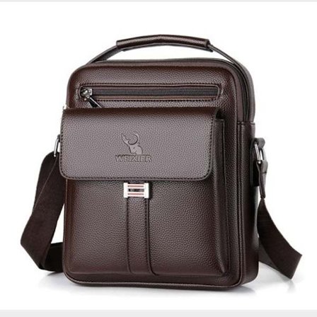 D244 Herre Skuldertaske Stor Kapacitet Business Retro Messenger Taske (Brun