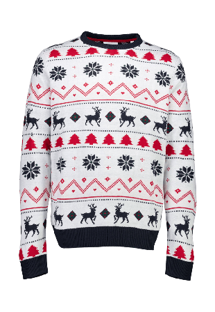 Lindbergh Christmas Knit Stickat Herr Vit L