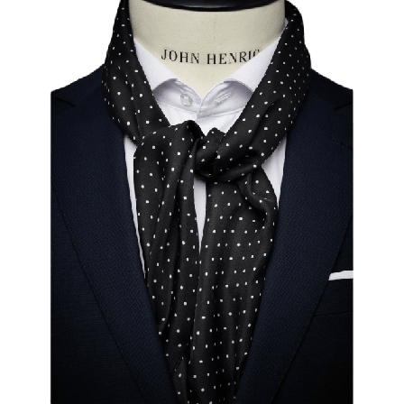 John Henric Silk Scarf Dot Halsdukar & scarves Herr Svart ONESIZE