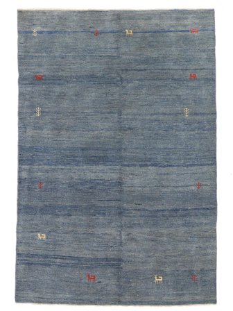 Hand Knotted Gabbeh Persia Fine Rug 163X235 Wool Dark Blue/Dark Grey