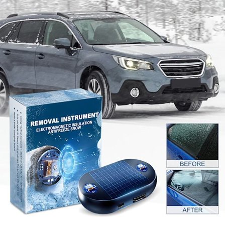 2 stk. Isfjerner for bil, bærbar mini universal SUV lastebil kjøretøy bilvindu glass vinter elektromagnetisk molekylær interferens frostvæske qd