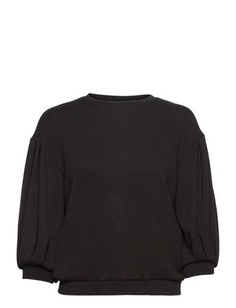 Ima 3/4 Sweatshirt Black MOSS COPENHAGEN