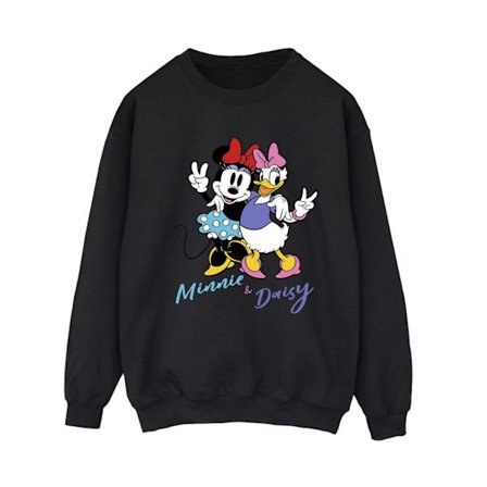Disney Dam/Kvinnor Minnie Mouse Och Daisy Sweatshirt M Svart