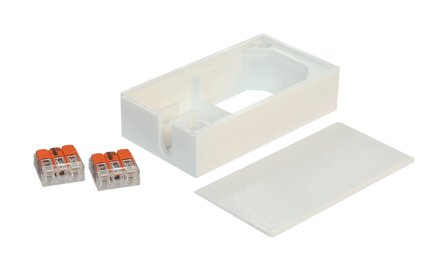 Shelly / Gehäuse für Shelly PLUS-Serie mit geschlossenem Deckel, inkl. 2 x WAGO 221-413