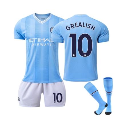 ( 2023/24 Manchester City Home #10 Grealish Fotbollströja Kit för barn Vuxna XXL(190-200CM)