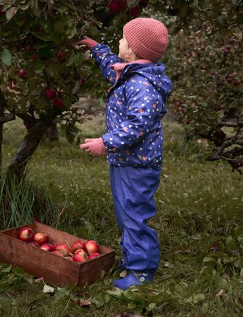 CeLaVi Rainwear Set - Aop, W. Fleece - Blue - 100