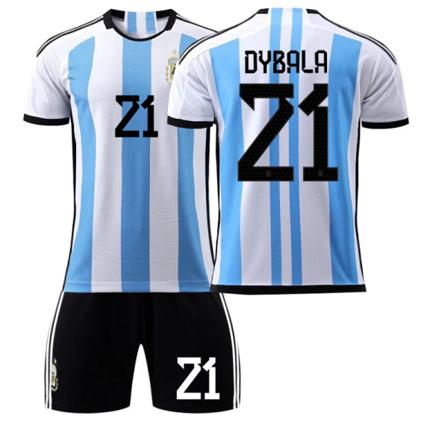 Qatar World Cup 2022 Argentina Fotbollsdräkt - Blåvit 18