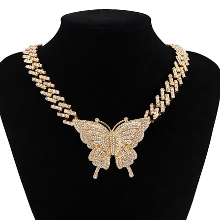 Crystal Butterfly Halsband Butterfly Rhinestone Halsband