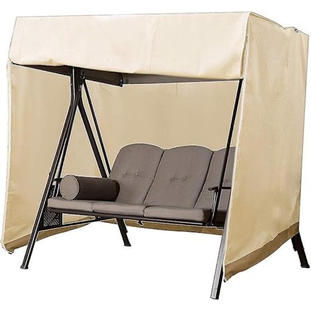 Vattentätt Beige Oxford Gungskydd för 2-sits Trädgårdsgunga Utomhusbruk - UV-beständigt Skyddande Överdrag 160 x 120 x 170cm