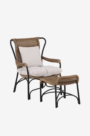 Venture Home - Lounge-tuoli Loreto - Musta - Nojatuolit ulkokäyttöön - - Homeroom