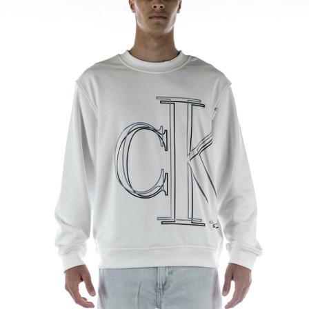 Calvin Klein, Sweatshirt Biały, Mężczyzna, Rozmiar: M