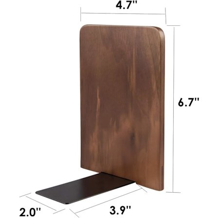 Bokstøtter i tre, sklisikre bokstøtter for hyller, tunge bokstøtter, bokstativ for bøker/CD-er, 1 par