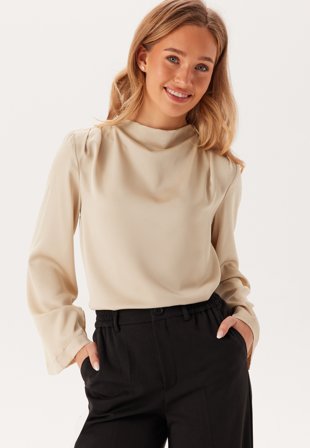 VILA Vilutto High Neck Top Cement Klær