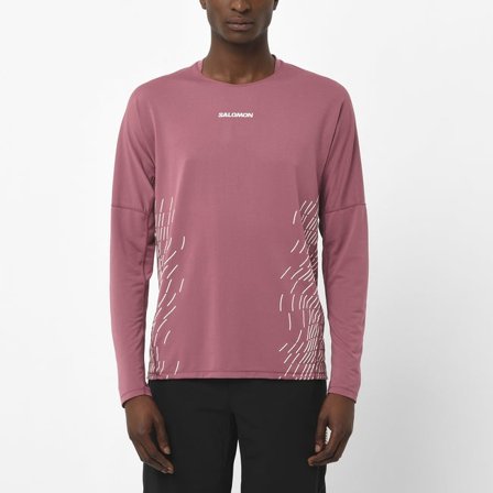 Salomon - Men's Long Sleeve T-Shirt Sense Aero Graphic - Nocturne / Whisper White