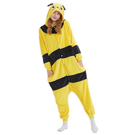 Bee Pyjamas Animal Onesie Bee-kostume til Halloween Cosplay -