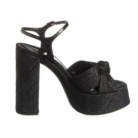 Saint Laurent, High Heel Sandals Czarny, Kobieta, Rozmiar: 37 EU