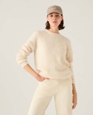 Lexington Alpaca blend raglan sweater, offwhite