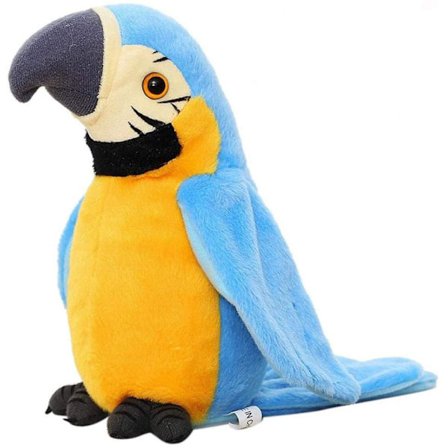 Talende Macaw Papegøje Gentag Hvad Du Siger Udstoppet Dyr Plys Legetøj Elektronisk Optagelse Animerede Fugl Ryst Vinger Talende Papegøje Kæledyr Plys 