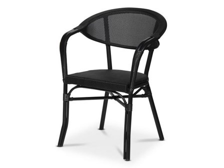 Stol Karm Monaco Texteline svart - Lyreco - Kontorsmöbler och inredning - Utemöbler - Stolar och fåtöljer