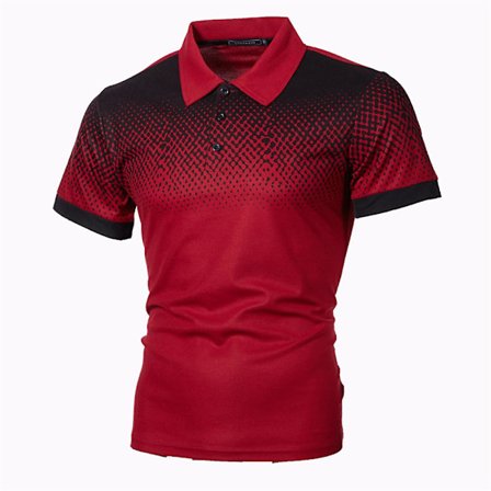 Menn Mote Korte Ermer Polo Skjorter Casual Knapp Gradient Golf T-skjorte Topper