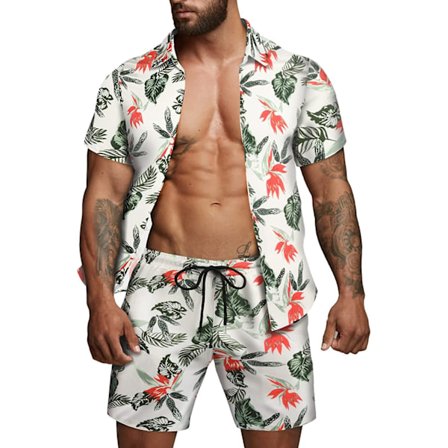 Hawaiiskjorte og shorts for menn
