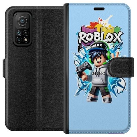 Yhteensopiva Lompakkokotelo Xiaomi Xiaomi Mi 10T 5G Värikäs Roblox-hahmo, jossa ohjain ja energinen splash art -suunnittelu, täydellinen lastenhuon