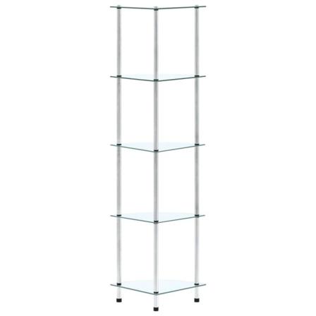 Vidaxl Hylla 5 Hyllplan Transparent 30x30x130 Cm Härdat Glas Transparent