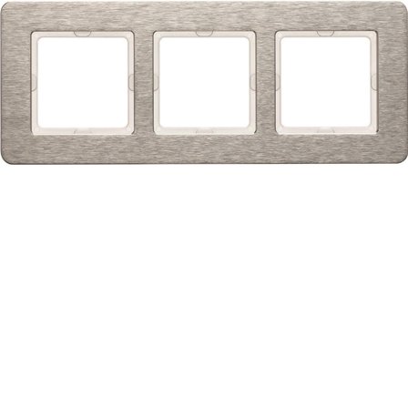 Hager 10236083 Dekkramme Q.7, for horisontal montering 3 rom, Strømbrytere & vegguttak