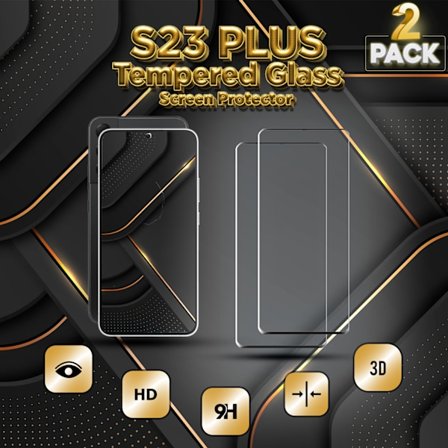 2-Pack SAMSUNG S23 PLUS Näytönsuoja - Karkaistu Lasi 9H - Super laatu 3D