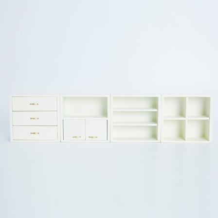 Pienoishuonekalut Lelunuket Talo Tee-se-itse-sisustustarvikkeet Mini 1:12 koottu kaappi Ivory White