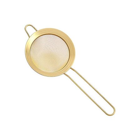 Matcha si & si til løs te | Finmasket rustfrit stål | Mini si til flormelis | Tefilter | Lille matcha si i guld