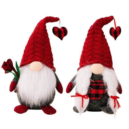 Alla hjärtans dag Tomte Dekor Alla Hjärtans Dag Tomtar Gåva Kärlek Tomtar Plysch Dekor Ansiktslös Tomte Plysch Figurin