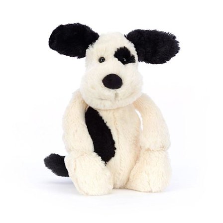 Jellycat Bashful Sort & Cremefarvet Hvalp krammedyr 31 cm