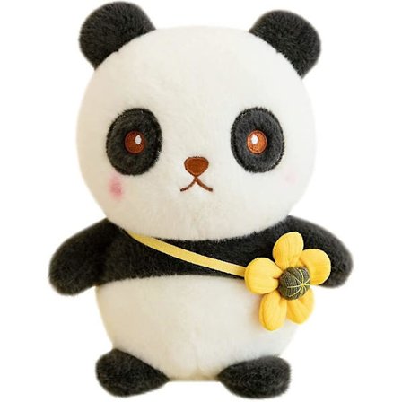 Panda Toy Söt plysch mjuk slängkudde med blomgåva 10 tum